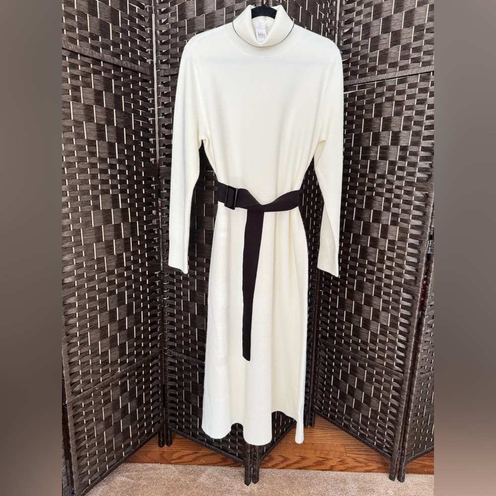 Winter white with black sweater dress new tags on.